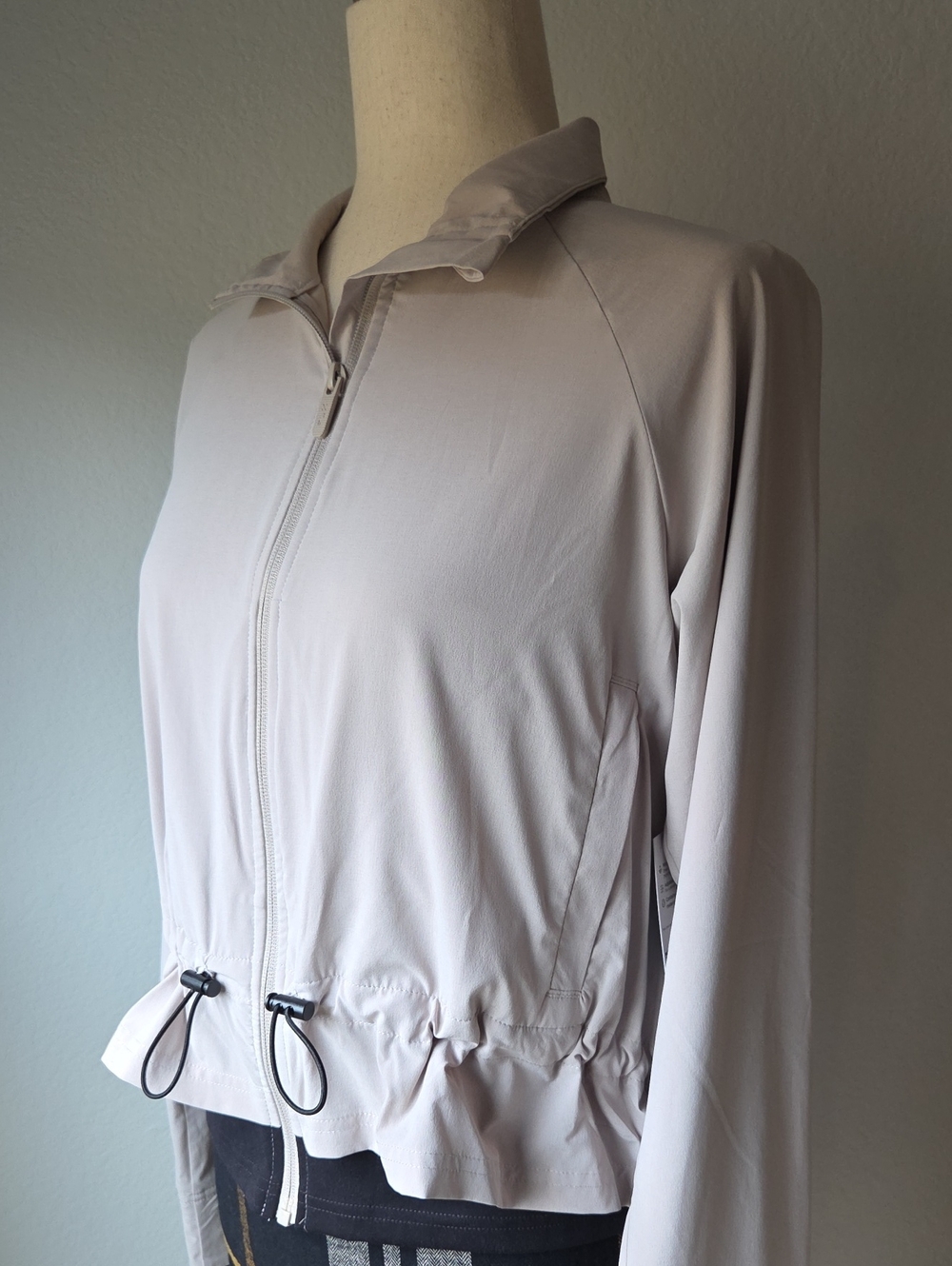 Kohl's FLX Active Outdoor Drawstring Zip Bomber Jacket Vents Zip Light Travel